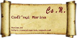 Csányi Marina névjegykártya